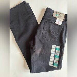 NWT! Ariat M7 Slim Fit  Straight Leg Jeans Mens 34x34 Charcoal Gray Work Stretch